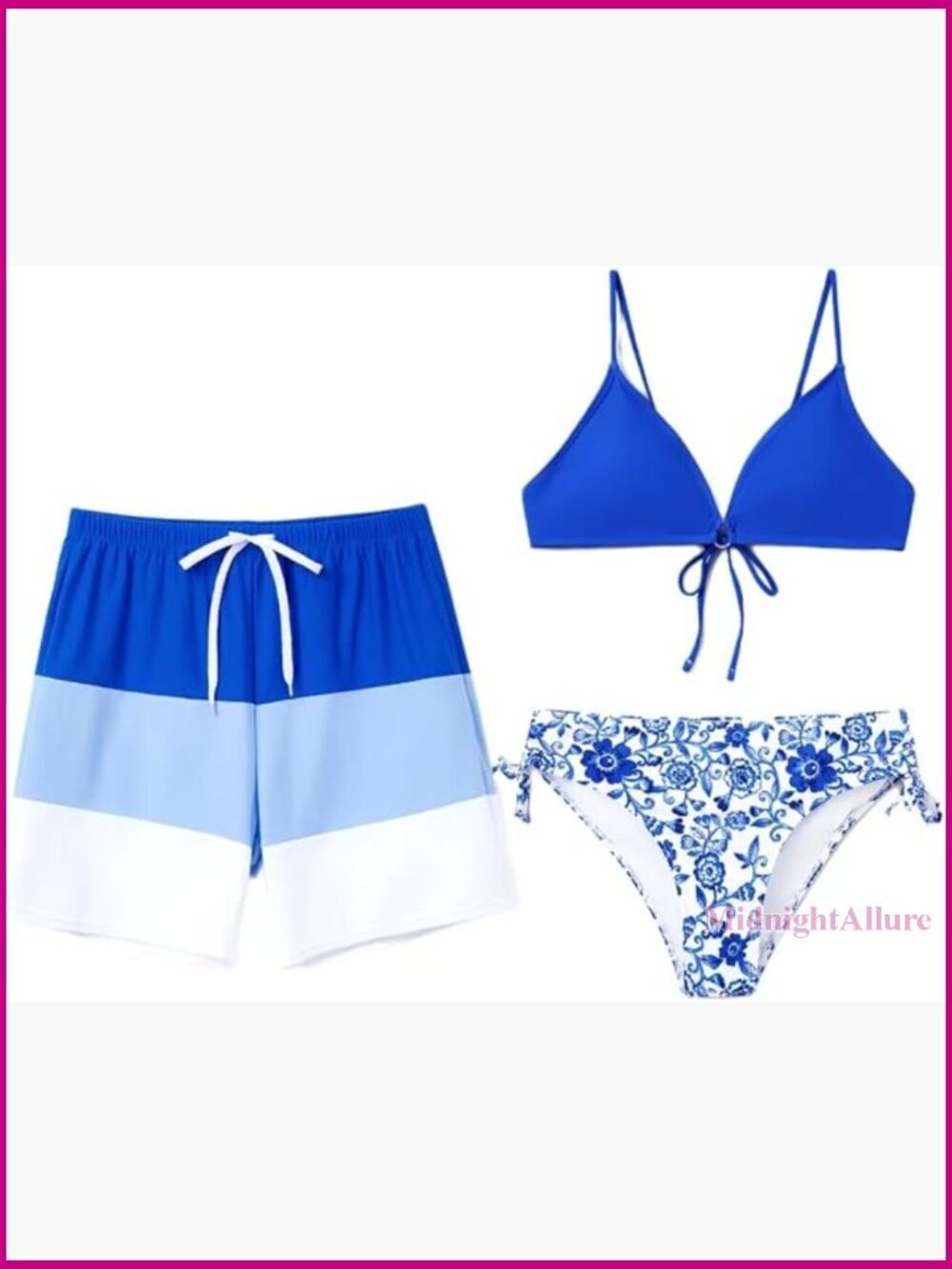 Matching Couple Bikini Set & Swim Trunks Quick-Dry